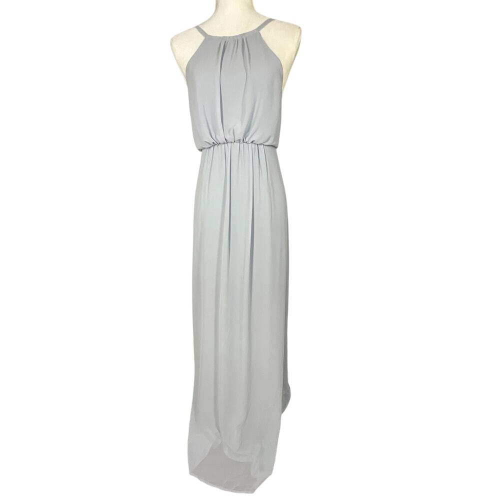 Show Me Your Mumu, Large, Amanda Maxi Dress, Steel Blue, Chiffon, Floor Length
